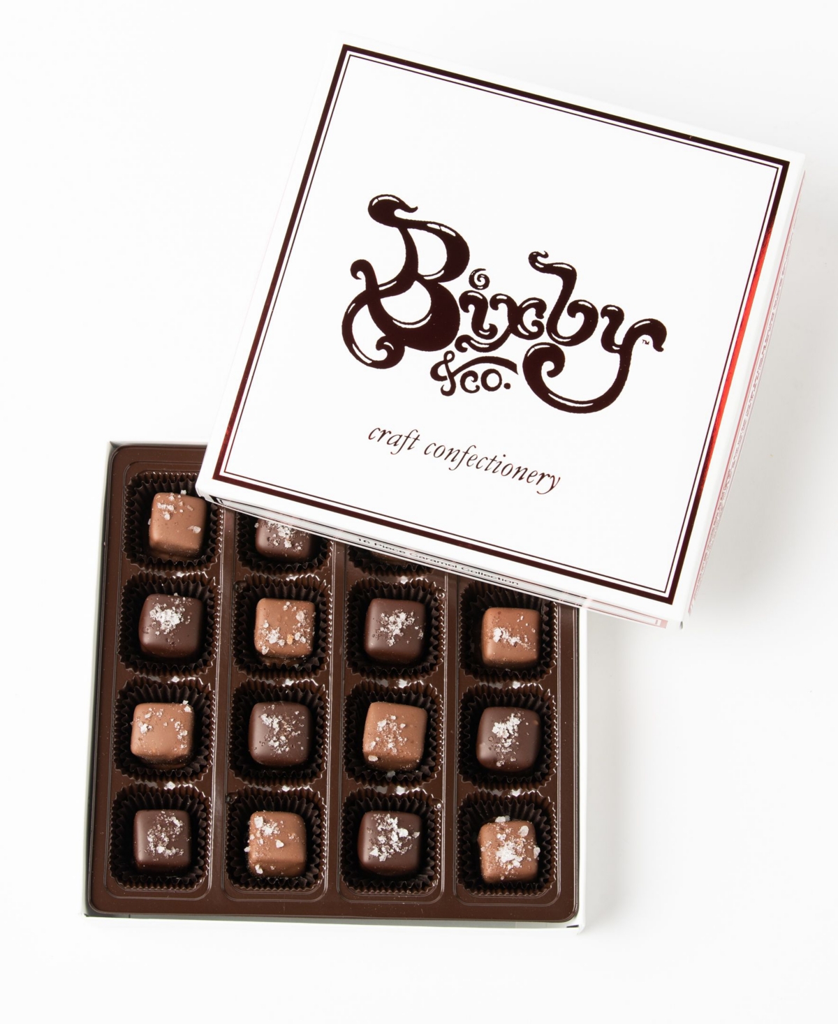 Bixby Chocolate Assorted Milk And Dark Chocolate Sea Salted Caramels Gift Box, 16 Piece