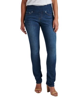 Jag Jeans Women's Petite Peri Straight Leg Pull-On Crop Pants - Comfort Waistband, 5 Pocket