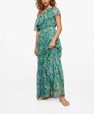 maya sage green bridesmaid dresses MANGO.Long green floral wrap dress TS – Hibuy market main image 0