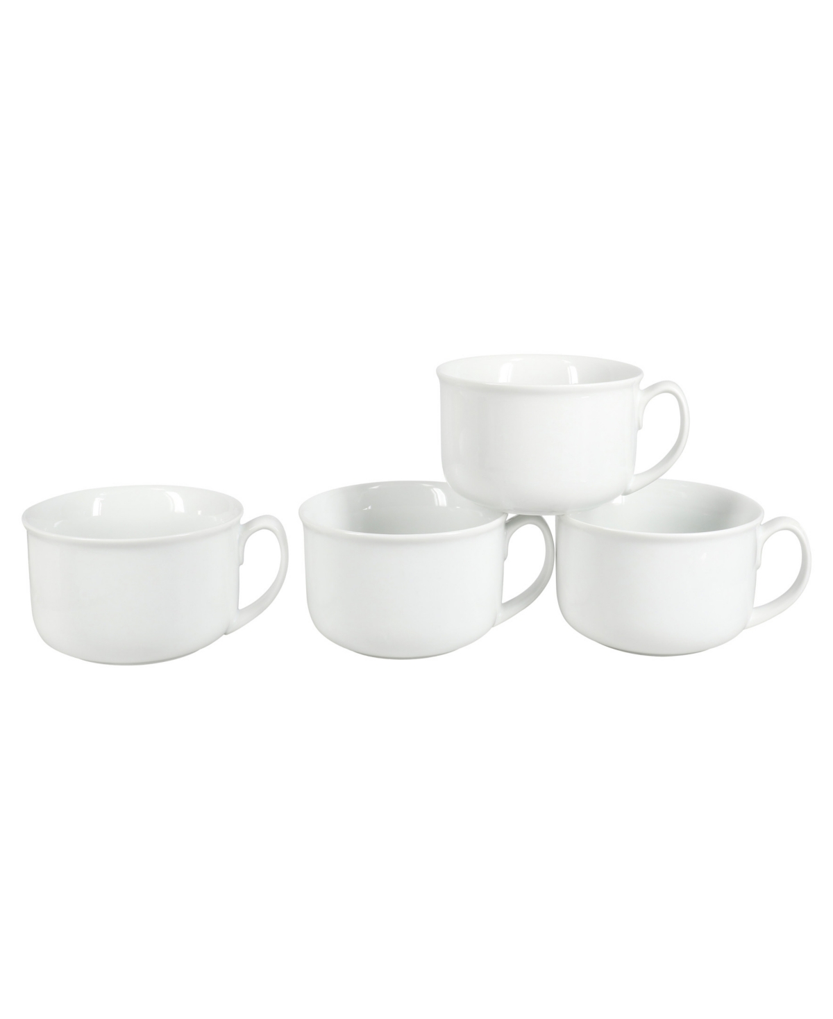Handled Soup Bowls, Set of 4 - White