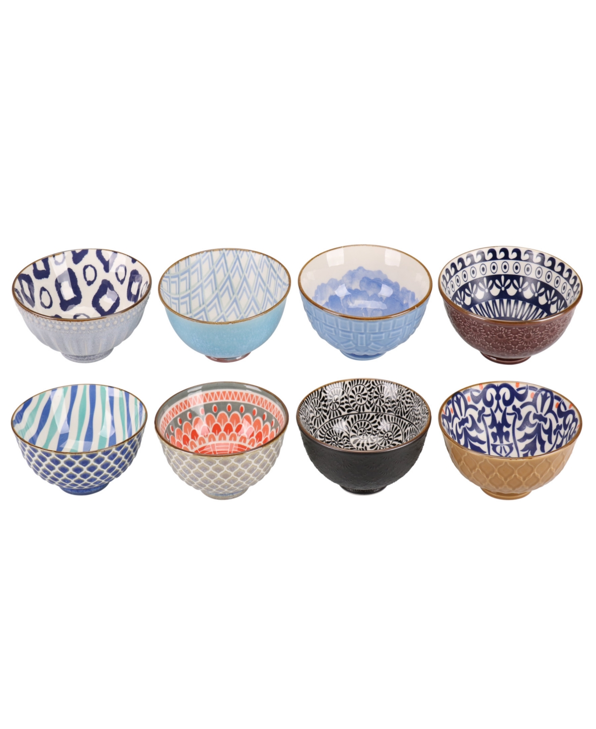 Ooh LaLa Mix and Match 10 Ounce Bowls, Set of 8 - Multi