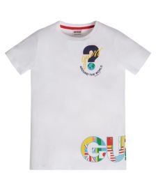 Big Boys Olympics Inspired Wrap Around Rubberized Logo Print Jersey T-shirt