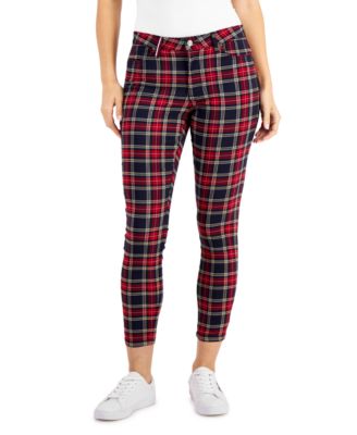 tommy hilfiger red plaid pants