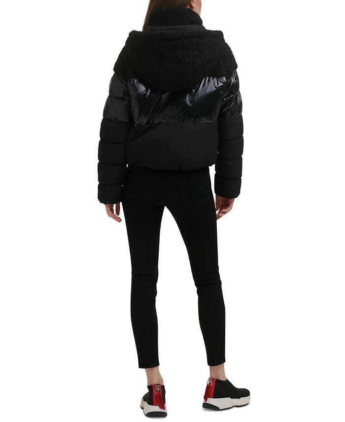 DKNY Mixed Media Cropped Jacket Macy's