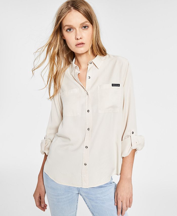 Calvin Klein Jeans Petite Utility Shirt - Macy's
