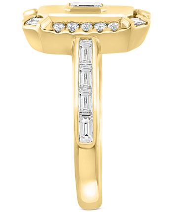 EFFY Collection - Diamond Polished Rectangle Statement Ring (5/8 ct. t.w.) in 14k Yellow Gold