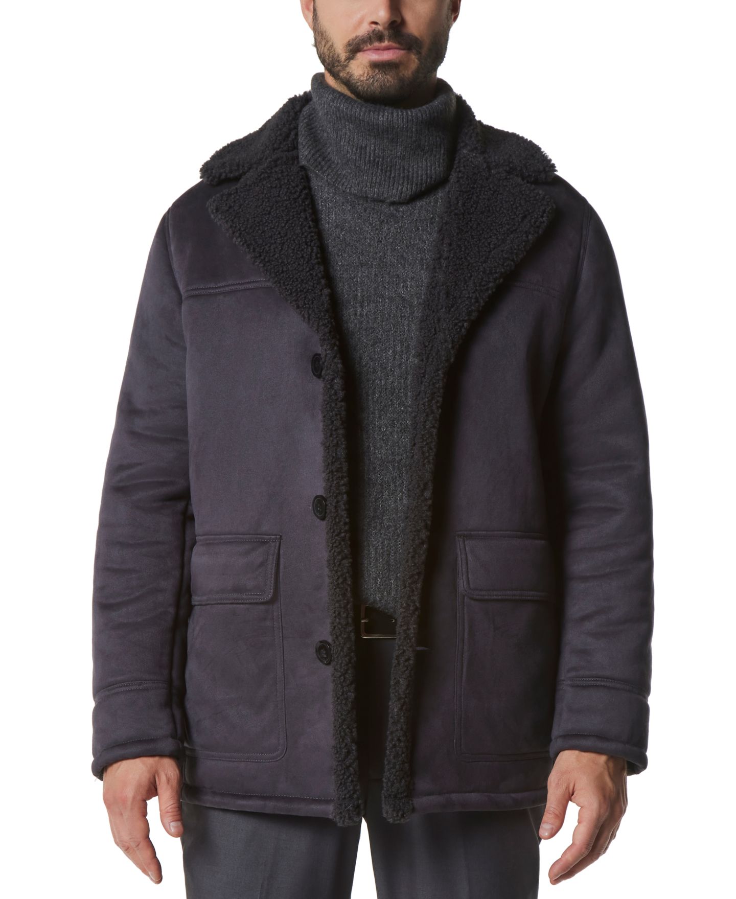Мужская куртка Marc New York Jarvis Faux Shearling, цвет: Угольный — фото 1