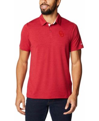 Men's Crimson Oklahoma Sooners Tech Trail Space Dye Omni-Shade Polo