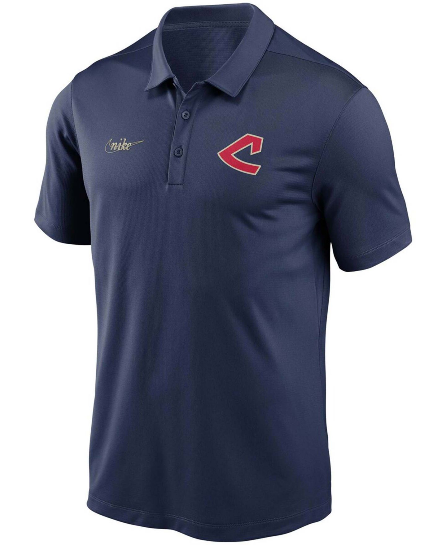 Мужское поло Nike Navy Cleveland Indians Cooperstown Collection Logo Franchise Performance Polo — фото 3
