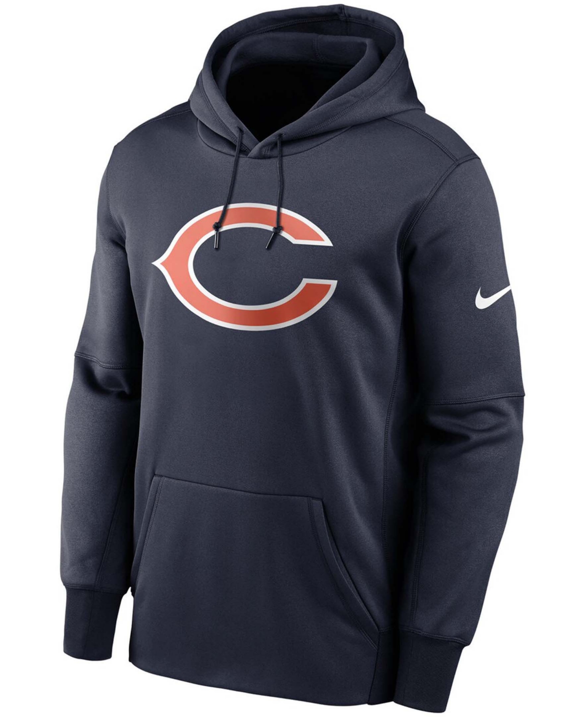 Men's Big and TallChicago Bears Fan Gear Primary Logo Therma Performance Pullover Hoodie - Navy