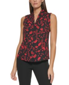 Floral-Print Sleeveless Blouse