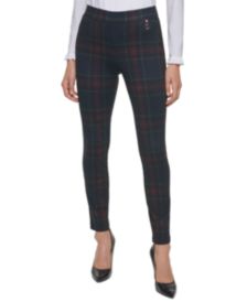 Plaid Pull-On Skinny Pants