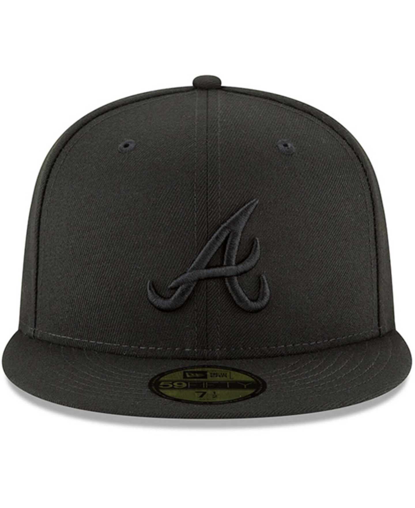 Мужская кепка New Era Black Atlanta Braves Primary Logo Basic 59FIFTY Fitted Hat — фото 4