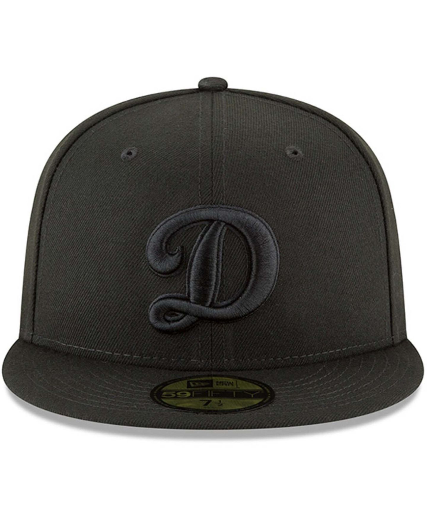 Мужская кепка New Era Black Los Angeles Dodgers Secondary Logo Basic 59FIFTY Fitted Hat — фото 4