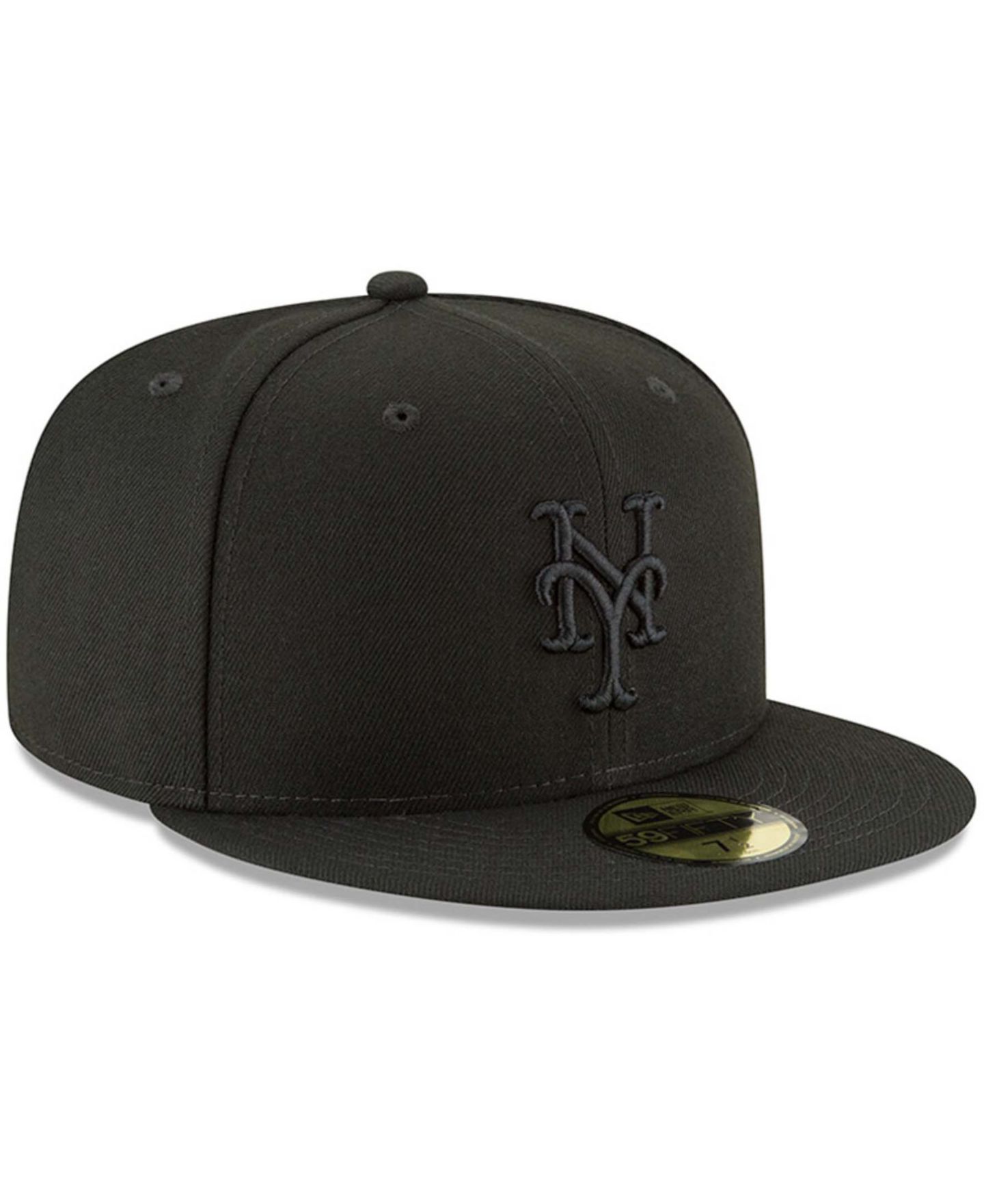 Мужская кепка New Era Black New York Mets Primary Logo Basic 59FIFTY Fitted Hat — фото 3