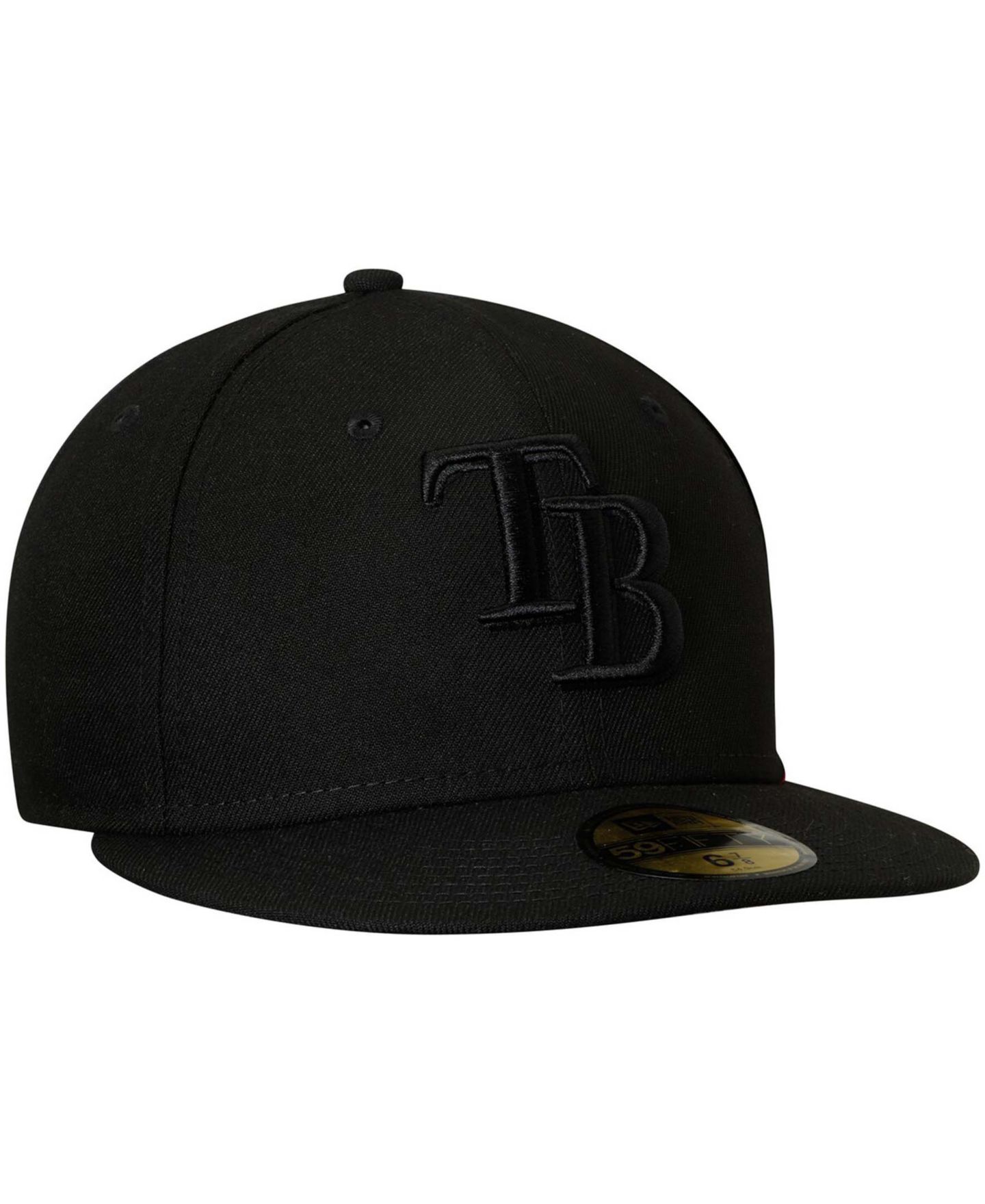 Мужская кепка New Era Black Tampa Bay Rays Primary Logo Basic 59FIFTY Fitted Hat — фото 3