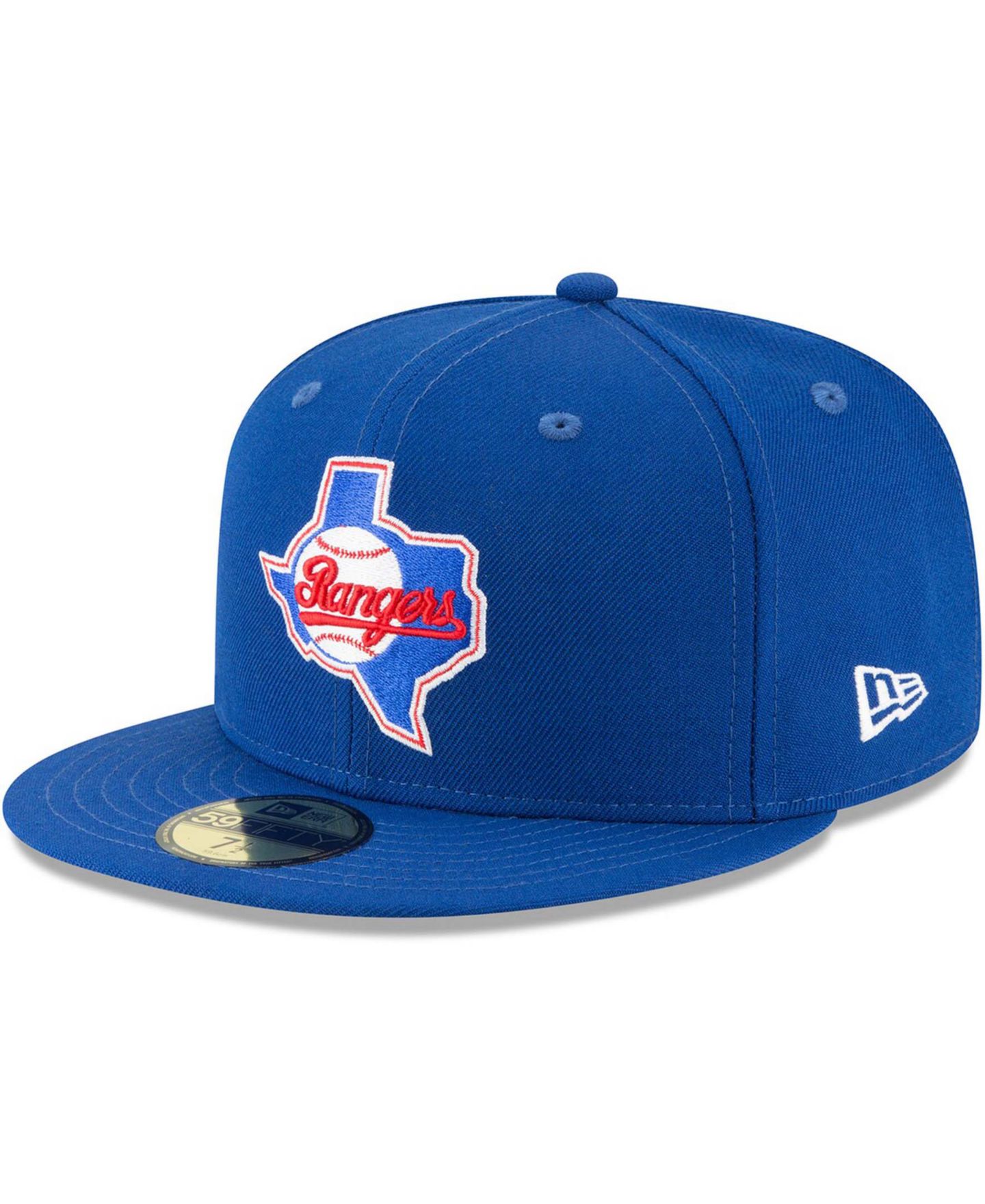 Мужская кепка New Era Blue Texas Rangers Cooperstown Collection Wool 59FIFTY Fitted Hat — фото 1