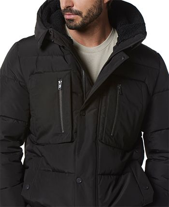 Marc New York Men's Yarmouth Micro Sheen Parka Jacket with Fleece-Lined ...