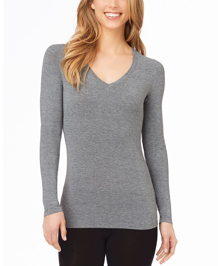 Cuddl Duds Softwear V-Neck Layering Long Sleeve Top & Reviews - Tops ...