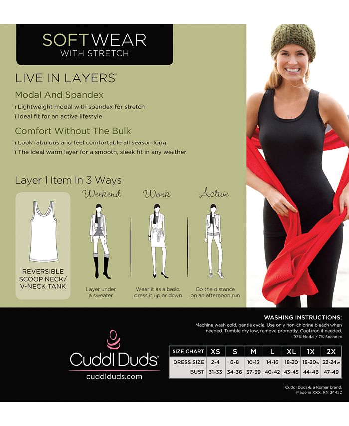 Cuddl Duds Softwear with Stretch Reversible Tank & Reviews Tops