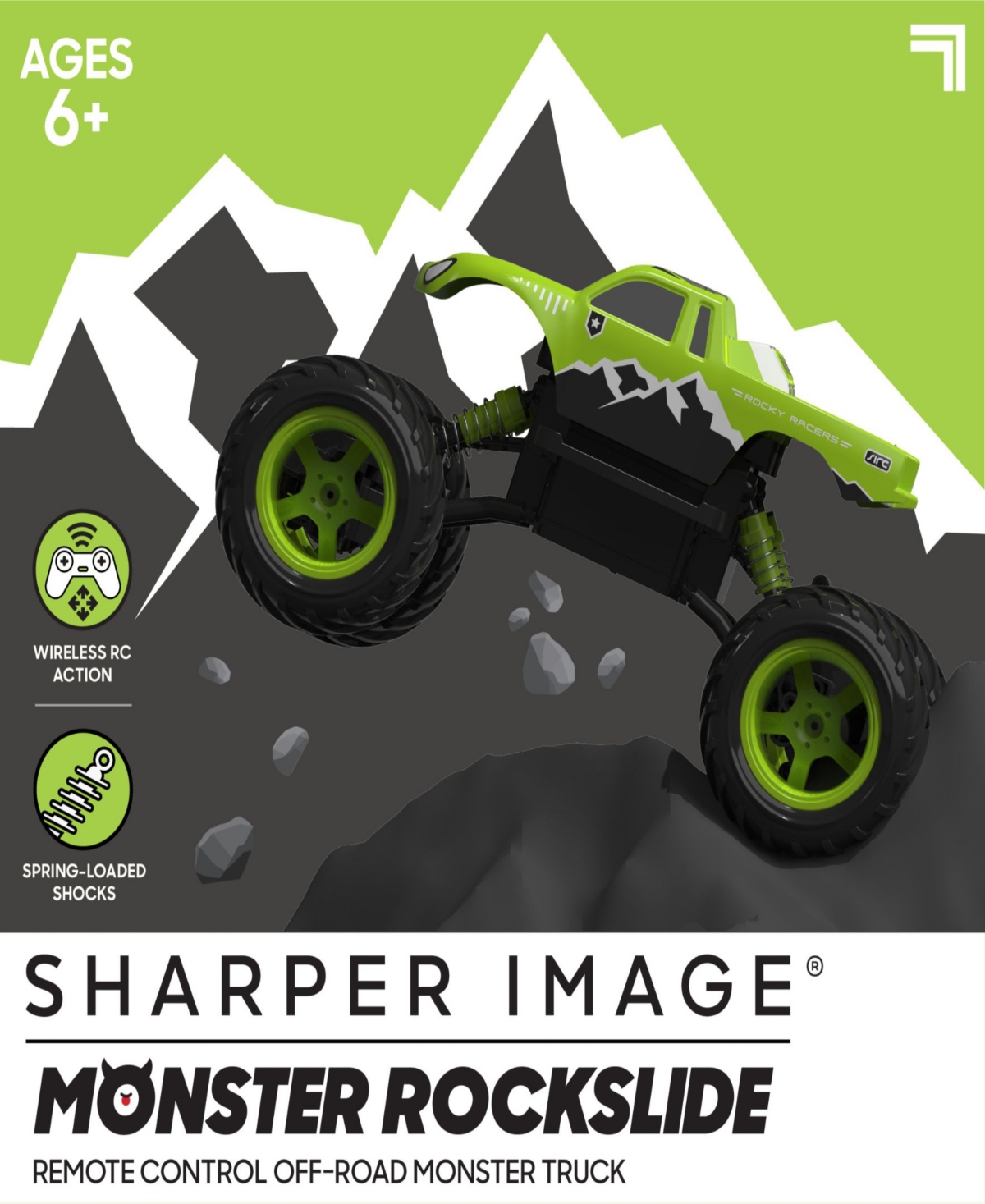 Shop Sharper Image Toy Rc Monster Rockslide, 2.4 Ghz Off-road Monster Truck In Bright Green