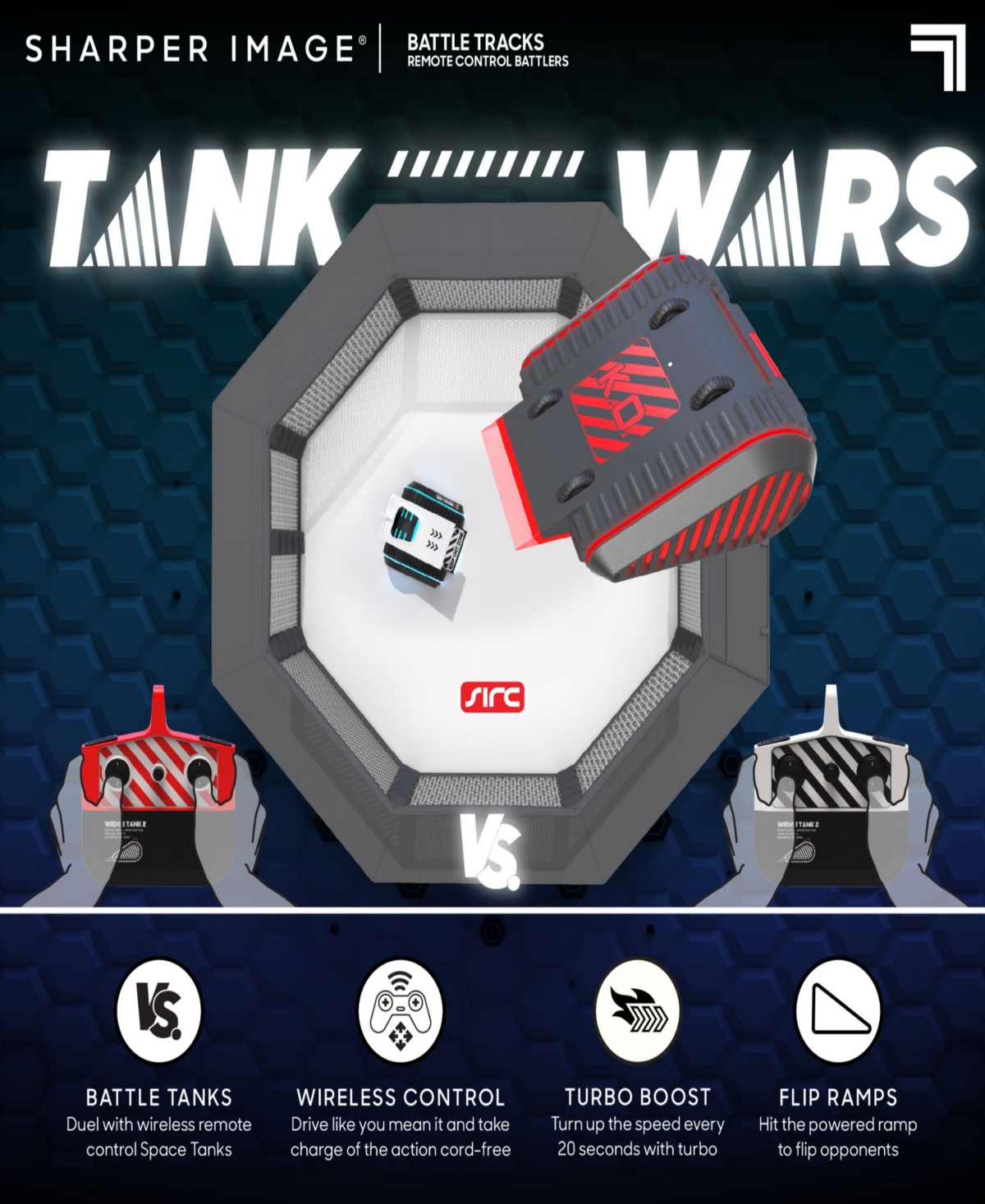 Sharper Image Battle Tracks Knockout Remote Control Flip Ramp Space Tank Wars Toys In Open Miscellaneous