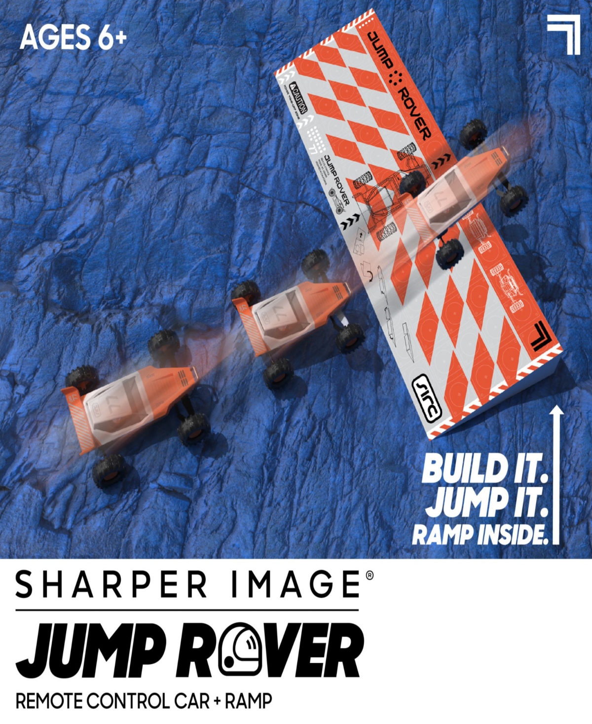 Shop Sharper Image Remote Control Stunt Ramp Rechargeable Jump Rover Car Toy, Set Of 3 In Open Miscellaneous