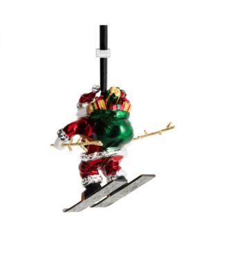 Skiing Santa Ornament