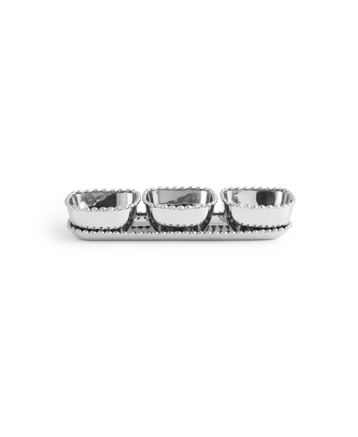 Michael Aram Molten 3-piece Bowl & Tray Set In Silver- Tone