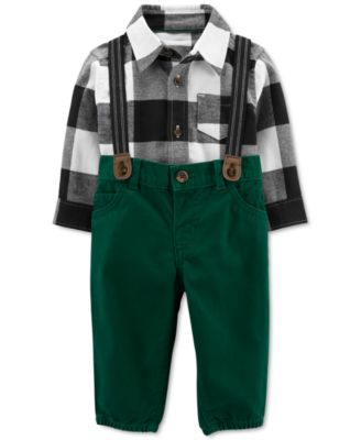 Carter's Suspender Jeans Baby Boy Carter's Baby Boys Plaid