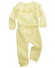 Baby Girls 2-Pc. Quilted Ruffle Top & Bottom Set, Created for Macy's