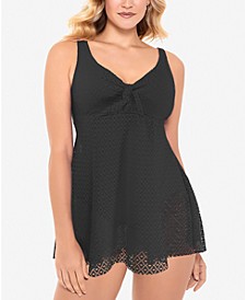 Crochet Bow-Front Tummy-Control Swimdress, Created for Macy's