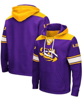 Men's Colosseum Purple LSU Tigers Lace-Up Pullover Hoodie