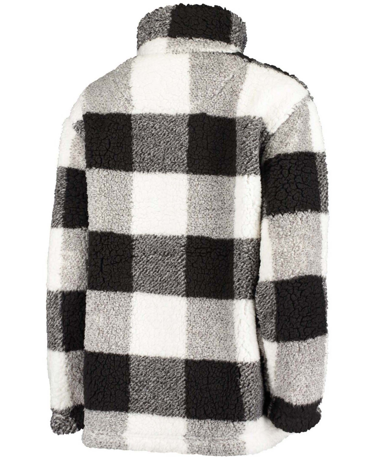 Women'sBaltimore Ravens Sherpa Plaid Quarter-Zip Jacket - Black