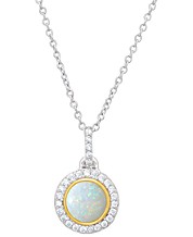 Opal Necklace October Birthstone Necklace Summer Trends Yellow Gold Plated Opal Necklace Sterling Silver Opal Neclace CZ Necklace