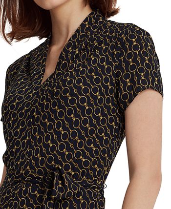 Lauren Ralph Lauren Chain-Print Fit & Flare Midi Dress - Macy's