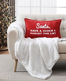 Santa Cookie List  Decorative Pillow, 14" x 24"