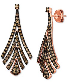 Chocolate Diamond Drop Earrings (1-1/3 ct. t.w.) in 14k Rose Gold
