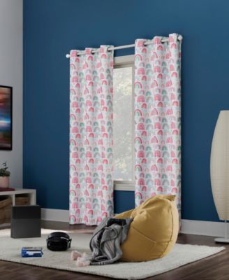 Rainbows Print 100% Blackout Grommet Curtain Panel