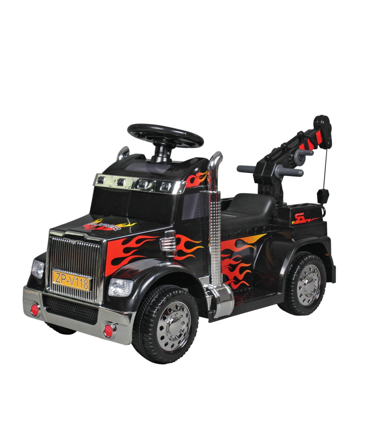 Blazin' Wheels Kids' 6 Volt Battery Operated Truck With Crane In Black