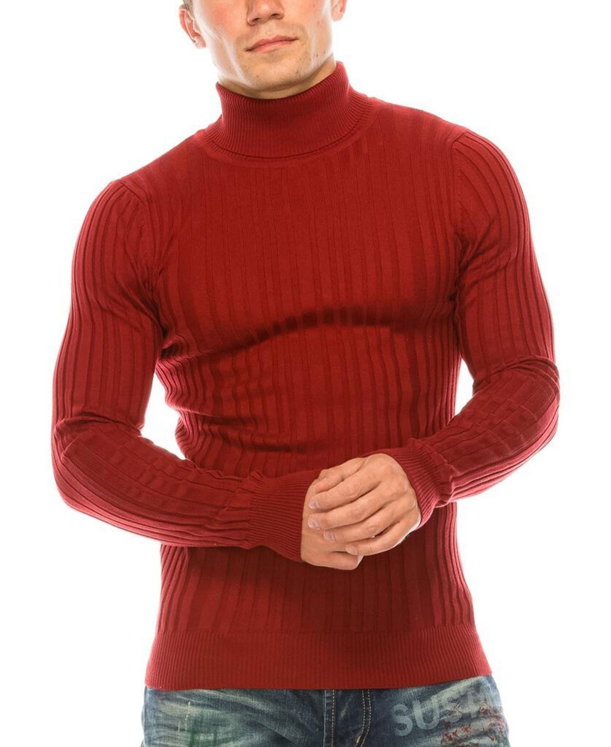 Ron Tomson Men's Modern Ribbed Sweater