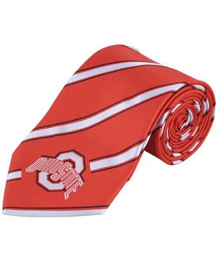 Eagles Wings Men's Medium Red Ohio State Buckeyes Woven Poly Tie - Macy's