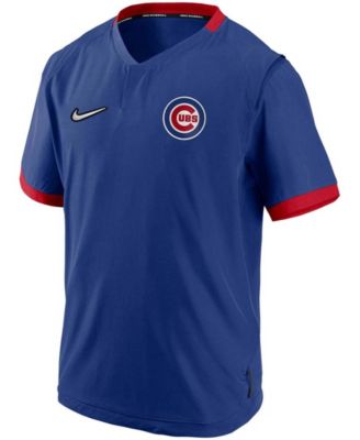 Men's Royal, Red Chicago Cubs Authentic Collection Short Sleeve Hot Pullover Jacket