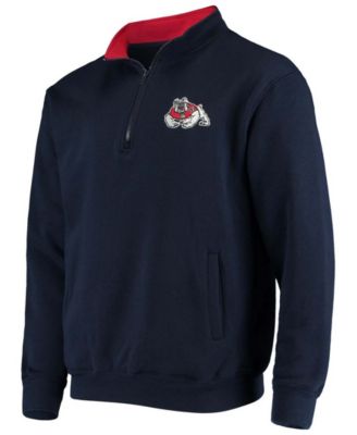 Men's Navy Fresno State Bulldogs Tortugas Logo Quarter-Zip Jacket