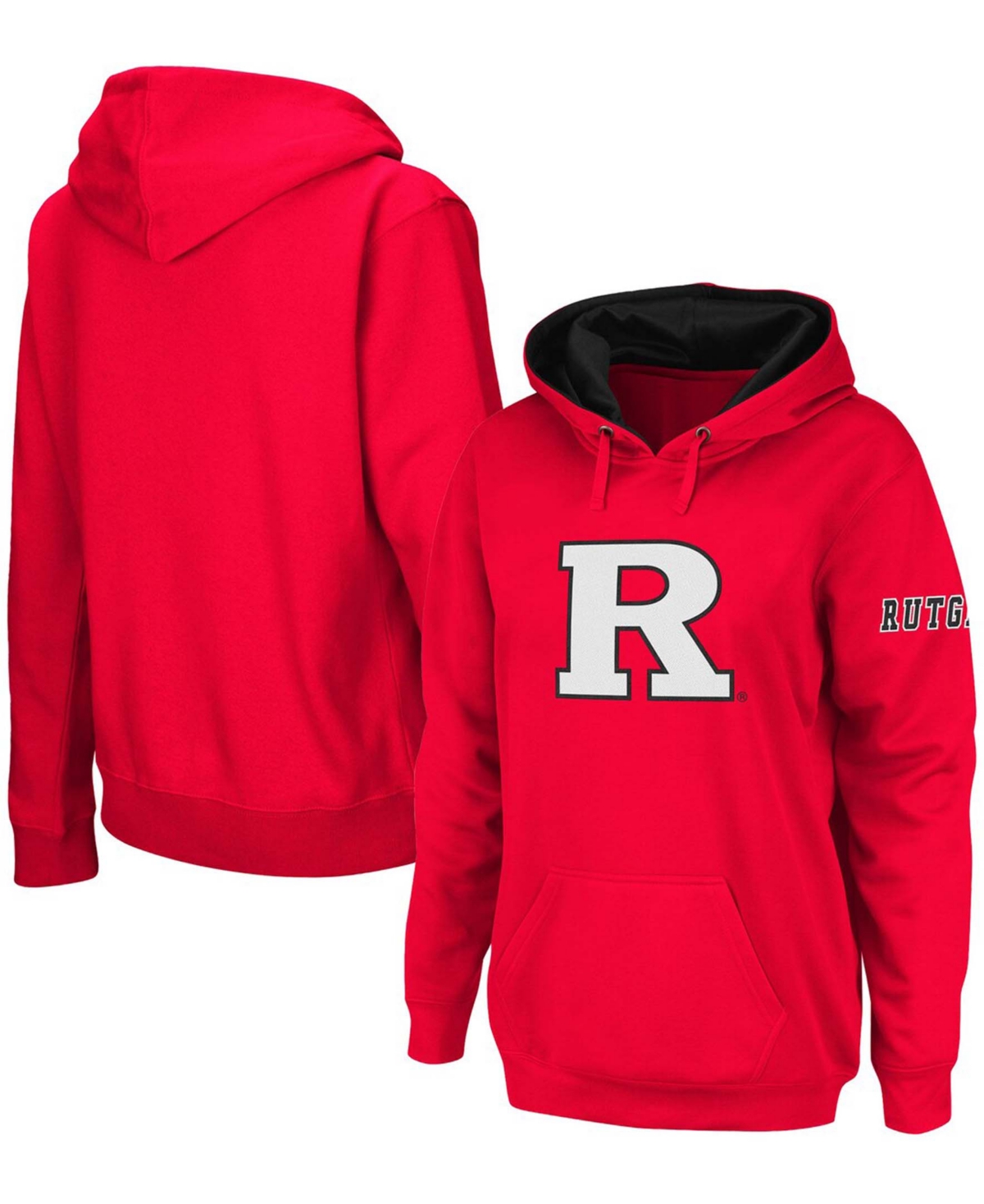 Women's Scarlet Rutgers Scarlet Knights Team Big Logo Pullover Hoodie - Red