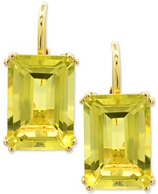 Lime Quartz Leverback Drop Earrings (12-5/8 ct. t.w.) in 14k Gold-Plated Sterling Silver (Also in White Quartz & Prasiolite)