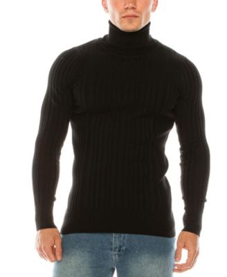 mens black ribbed roll neck jumper