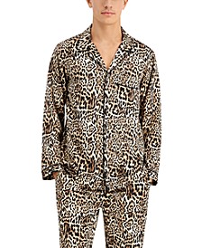 Men's Cheetah-Print Satin Pajama Shirt, Created for Macy's