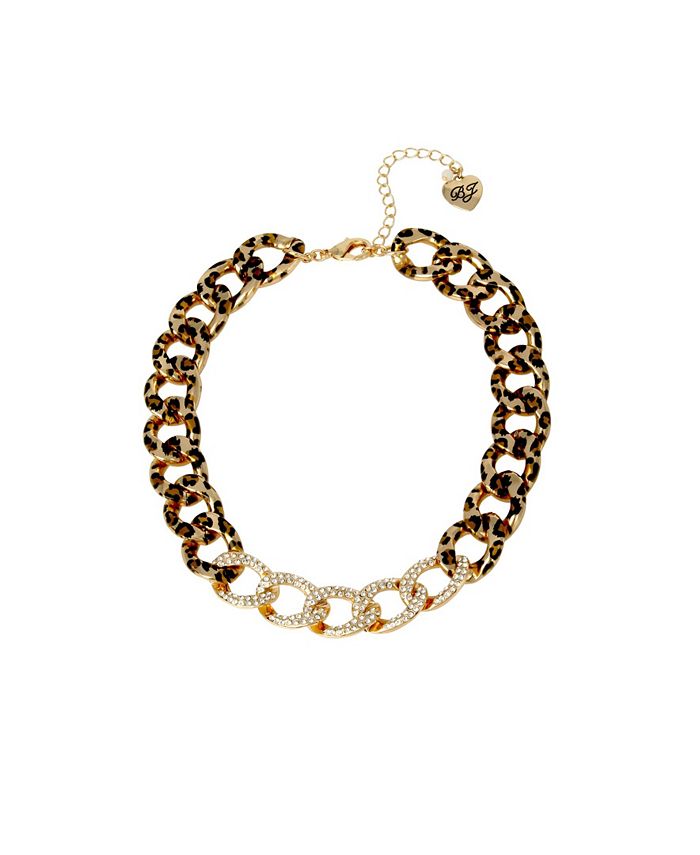 Betsey Johnson Leopard Link Collar Necklace Macy s