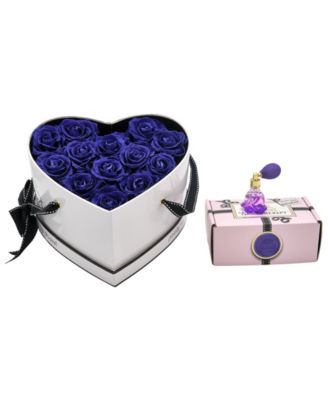 Rosepops Pop-Up Heart Shaped Real Grape Soda Roses with Trio of Loving Charms, Box of 13